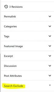exclude pages in search sidebar