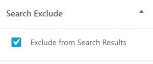 checkbox on exclude from search results box